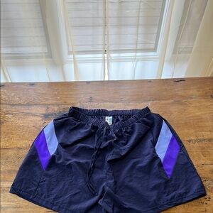 Black and Purple Athletic Shorts